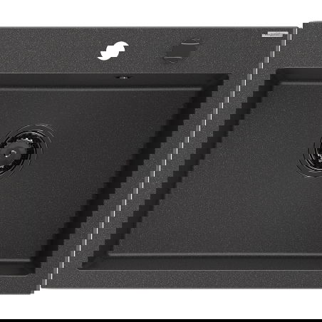 Mexen Elix granitový drez s 1 komorou 600 x 500 mm, čierny škvrnitý, sifón čierny - 6525601005-76-B