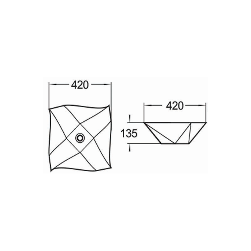 Mexen Elvira umývadlo na dosku 42 x 42 cm, biela - 21894200