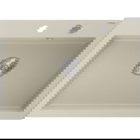 Mexen Elix granitový drez 1-komorový 700 x 500 mm, béžový, sifón chróm - 6526701005-69