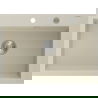 Mexen Elix granitový drez s 1 komorou 700 x 500 mm, béžový, sifón chróm - 6526701005-69