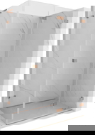 Mexen Lunar-F L skladacia sprchová kabína pravá 100 x 70 cm, priehľadná, brúsená meď - 836L-100-070-65-00-P