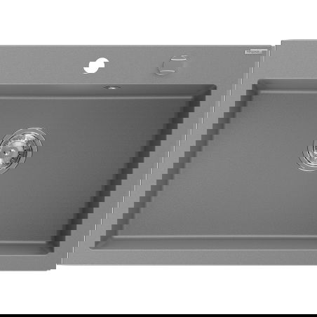 Mexen Elix granitový drez 1-komorový 700 x 500 mm, sivý, sifón chróm - 6526701005-71