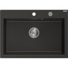 Mexen Elix granitový drez s 1 komorou 700 x 500 mm, čierny/zlatý metalický, sifón chróm - 6526701005-75