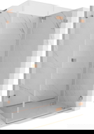 Mexen Lunar-F L skladacia sprchová kabína pravá 90 x 80 cm, transparentná, brúsená meď - 836L-090-080-65-00-P