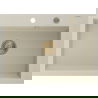 Mexen Elix kuchynský drez z granitu, 1-komorový, 700 x 500 mm, béžový, zlatý sifón - 6526701005-69-G