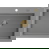 Mexen Elix granitový kuchynský drez 1-komorový 700 x 500 mm, sivý, sifón zlatý - 6526701005-71-G