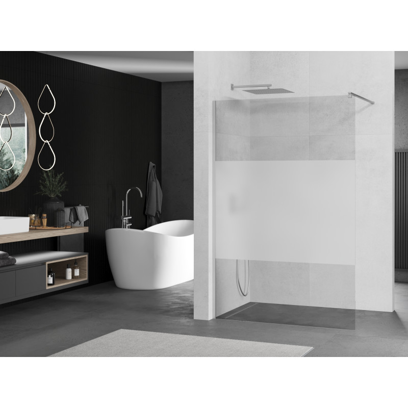 Mexen Kioto sprchová stena Walk-in 140 x 200 cm, transparentná/mrazivá 8 mm, chróm - 800-140-101-01-35