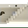 Mexen Elix granitový drez 1-komorový 700 x 500 mm, béžový, čierny sifón - 6526701005-69-B
