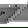 Mexen Elix žulový kuchynský drez 1-komorový 700 x 500 mm, sivý, čierny sifón - 6526701005-71-B