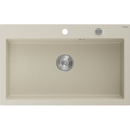 Mexen Elix kuchynský drez z umelého kameňa 1-komorový 800 x 500 mm, béžový, sifón chróm - 6527801005-69