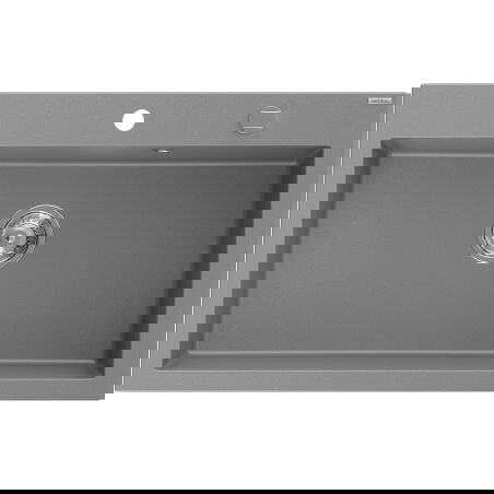 Mexen Elix granitový kuchynský drez s 1 komorou 800 x 500 mm, sivý, sifón chróm - 6527801005-71