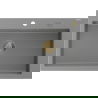 Mexen Elix žulový kuchynský drez, 1-komorový 800 x 500 mm, sivý, sifón zlatý - 6527801005-71-G