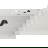 Mexen Elix granitový kuchynský drez 1-komorový 800 x 500 mm, biely, čierny sifón - 6527801005-20-B