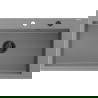 Mexen Elix granitový kuchynský drez s 1 komorou 800 x 500 mm, šedý, čierny sifón - 6527801005-71-B
