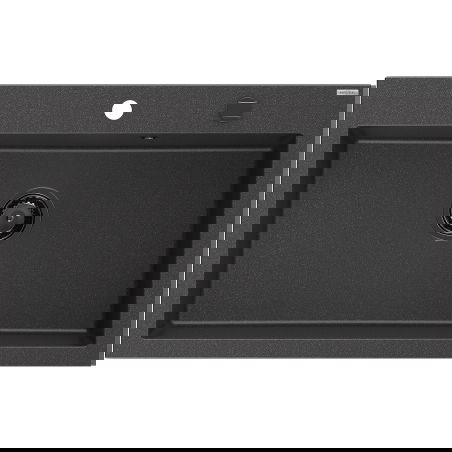 Mexen Elix granitový drez 1-komorový 800 x 500 mm, čierny škvrnitý, čierny sifón - 6527801005-76-B