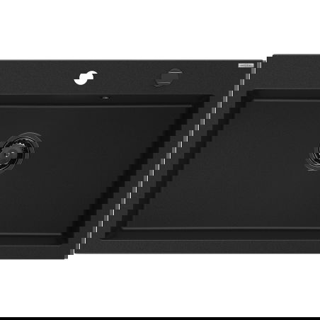 Mexen Elix Granitový drez s 1 komorou 800 x 500 mm, čierny, čierny sifón - 6527801005-77-B