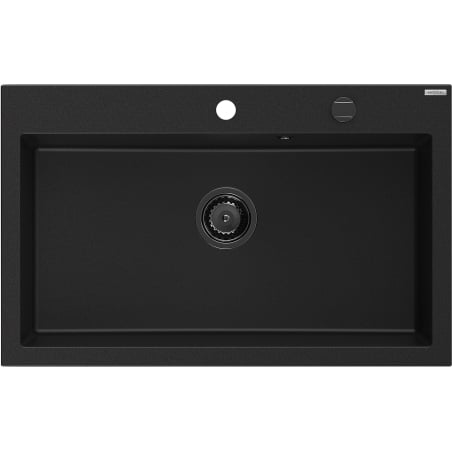 Mexen Elix žulový drez s 1-komorou 800 x 500 mm, čierny, zlatý sifón - 6527801005-77-B