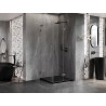 Mexen Lunar-F L skladací sprchový kút pravý 80 x 80 cm, transparentný, gun gray brúsený - 836L-080-080-66-00-P