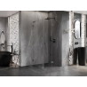 Mexen Lunar-F L skladací sprchový kút pravý 80 x 80 cm, transparentný, gun gray brúsený - 836L-080-080-66-00-P