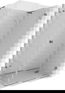 Mexen Lunar-F L skladacia sprchová kabína pravá 90 x 80 cm, transparentná, brúsená gun gray - 836L-090-080-66-00-P