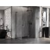 Mexen Lunar-F L skladací sprchový kút pravý 100 x 80 cm, transparentný, brúsený gun gray - 836L-100-080-66-00-P