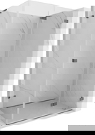 Mexen Lunar-F L skladací sprchový kút pravý 100 x 90 cm, transparentný, brúsená pištoľová sivá - 836L-100-090-66-00-P