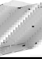 Mexen Lunar-F L skladacia sprchová kabína pravá 90 x 70 cm, transparentná, čierna - 836L-090-070-70-00-P