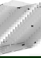 Mexen Lunar-F L sprchový kút skladací pravý 95 x 80 cm, transparentný, čierny - 836L-095-080-70-00-P