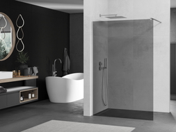 Mexen Kioto sprchová stena Walk-in 140 x 200 cm, grafit 8 mm, chróm - 800-140-101-01-40