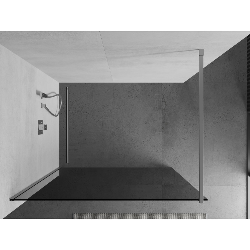 Mexen Kioto sprchová stena Walk-in 140 x 200 cm, grafit 8 mm, chróm - 800-140-101-01-40