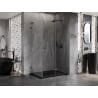 Mexen Lunar-F L skladacia sprchová kabína pravá 100 x 70 cm, transparentná, gun metal - 836L-100-070-95-00-P