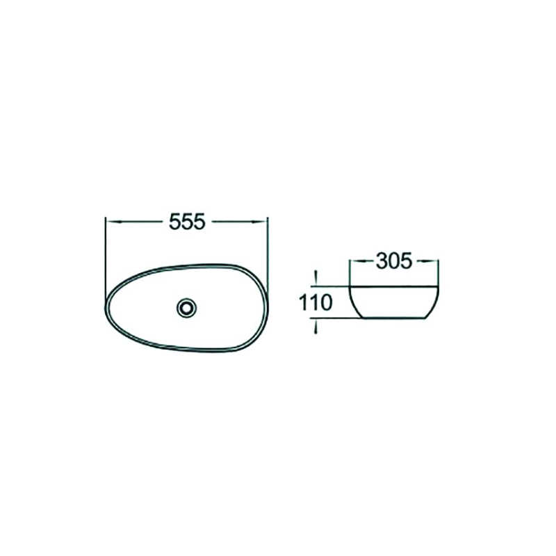 Mexen Lucia umývadlo na dosku 55 x 30 cm, biele - 21925500