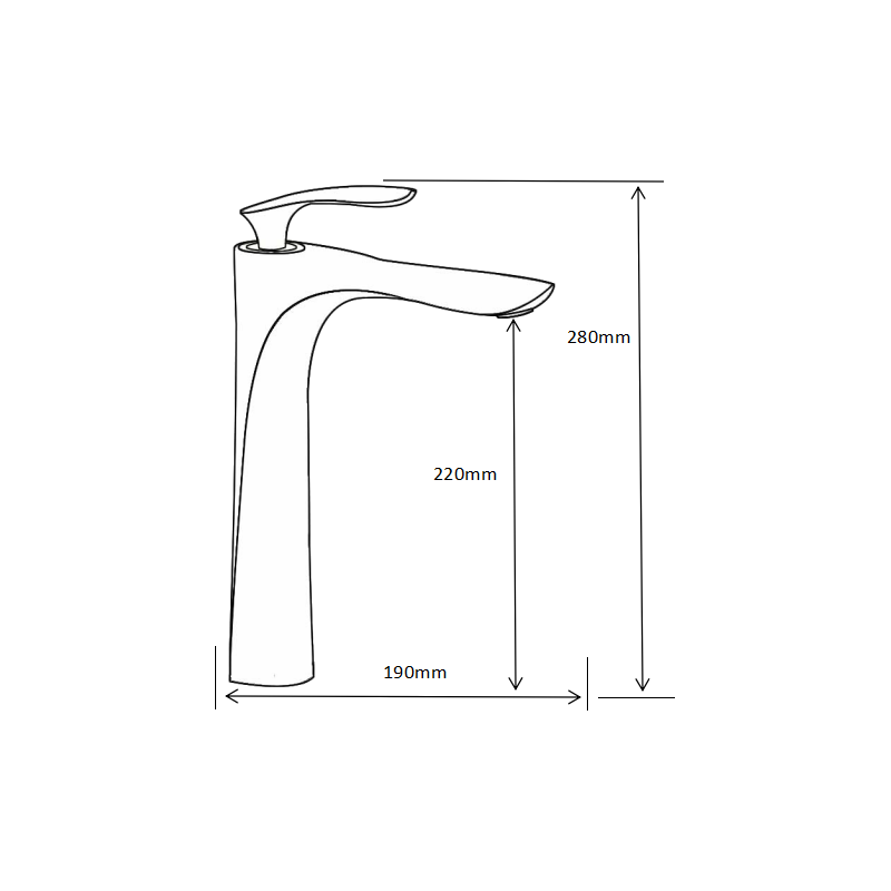 Mexen Lily vysoká umývadlová batéria, chróm - 73610-00