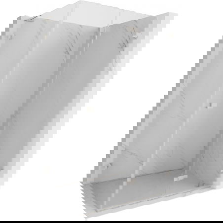 Mexen Lunar-F L skladacia sprchová kabína pravá 100 x 80 cm, transparentná, brúsený nikel - 836L-100-080-97-00-P