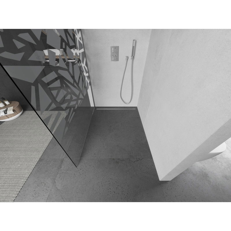 Mexen Kioto sprchová stena Walk-in 100 x 200 cm, biely vzor 8 mm, chróm - 800-100-101-01-85