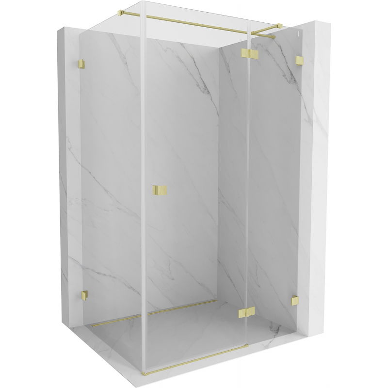 Mexen Lunar T sprchový kút, pravý 110 x 70 cm, transparentný, zlatá brúsená - 834T-110-070-55-00-P