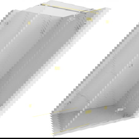 Mexen Lunar T sprchový kút s vyklápacími pravými dverami 125 x 80 cm, priehľadný, zlatý kartáčovaný - 834T-125-080-55-00-P