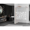 Mexen Kioto sprchová stena Walk-in 110 x 200 cm, biely vzor 8 mm, ružové zlato - 800-110-101-60-85