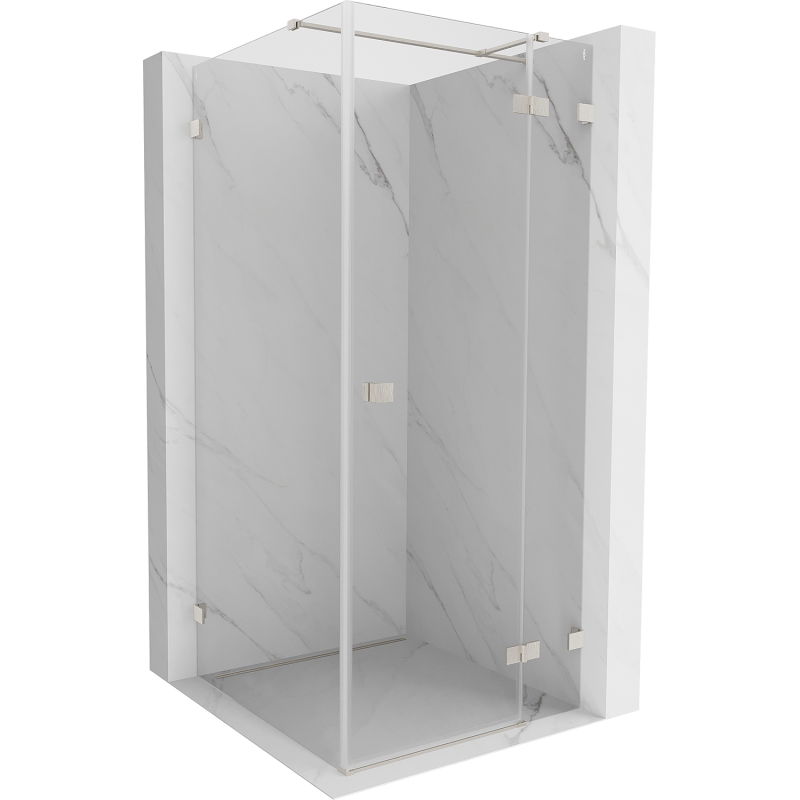 Mexen Lunar T sprchový kút s pravými pántmi 120 x 120 cm, transparentný, brúsený nikel - 834T-120-120-97-00-P