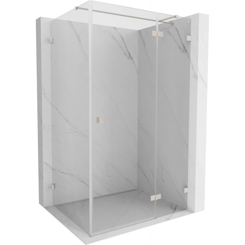 Mexen Lunar T sprchovací kút pravý 125 x 120 cm, transparentný, brúsený nikel - 834T-125-120-97-00-P