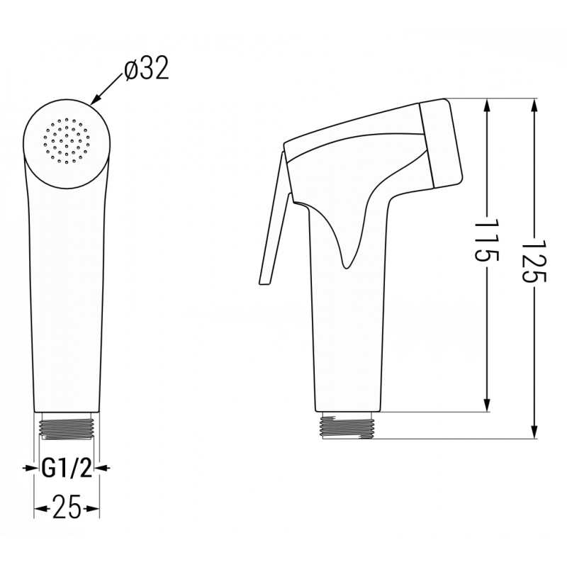 Mexen R-76 rukoväť bidetová, biela - 79576-20