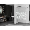 Mexen Kioto sprchová stena 140 x 200 Walk-in cm, biely vzor 8 mm, čierna - 800-140-101-70-85
