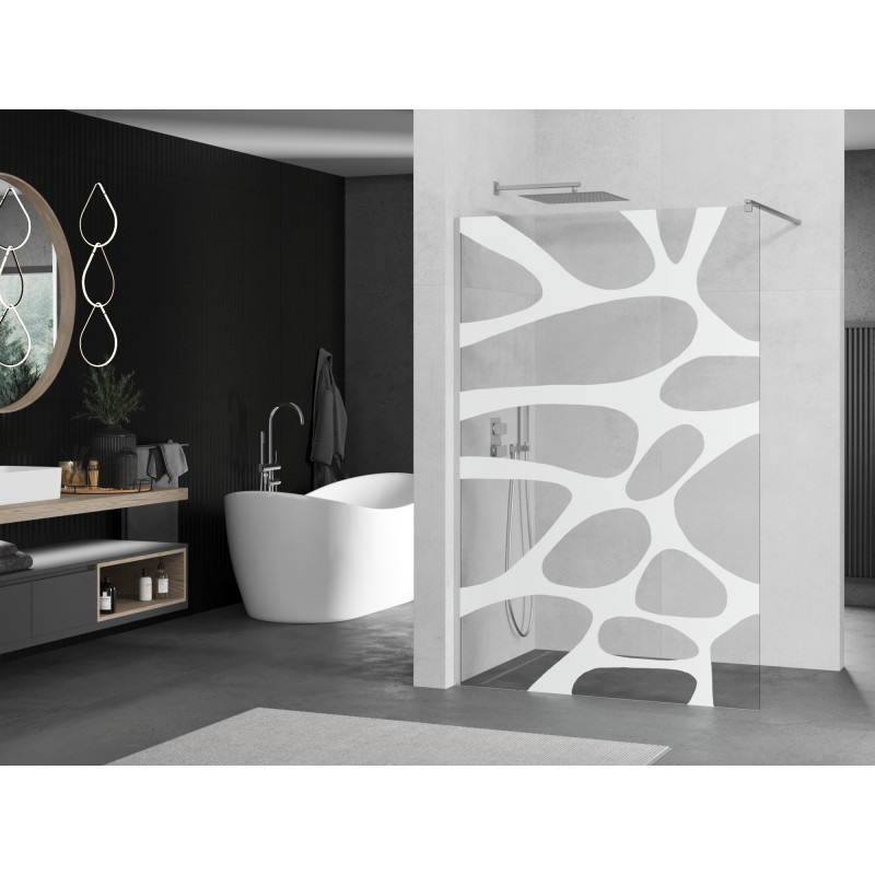 Mexen Kioto sprchová stena Walk-in 70 x 200 cm, biela vlna 8 mm, chrómová - 800-070-101-01-97