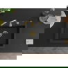 Mexen Elix granitový drez 1-komorový 600 x 500 mm, čierny/strieborný metalik, sifón zlatý - 6525601005-73-G