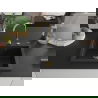 Mexen Elix granitový drez 1-komorový 600 x 500 mm, čierny/strieborný metalik, sifón zlatý - 6525601005-73-G