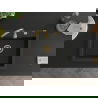 Mexen Elix granitový drez 1-komorový 600 x 500 mm, čierny/zlatý metalický, sifón zlatý - 6525601005-75-G