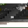 Mexen Elix jednokomorový granitový drez 700 x 500 mm, čierny/strieborný metalický, čierny sifón - 6526701005-73-B