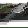 Mexen Elix jednokomorový granitový drez 700 x 500 mm, čierny/strieborný metalický, čierny sifón - 6526701005-73-B