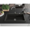 Mexen Elix granitový drez s jednou komorou 800 x 500 mm, čierny/zlatý metalík, chrómový sifón - 6527801005-75