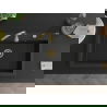 Mexen Elix žulový drezový s jednou komorou 800 x 500 mm, čierny/strieborný metalik, zlatý sifón - 6527801005-73-G